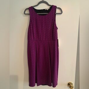 41 Hawthorn Sleeveless Chevron just below knee length Dress in Deep Purple